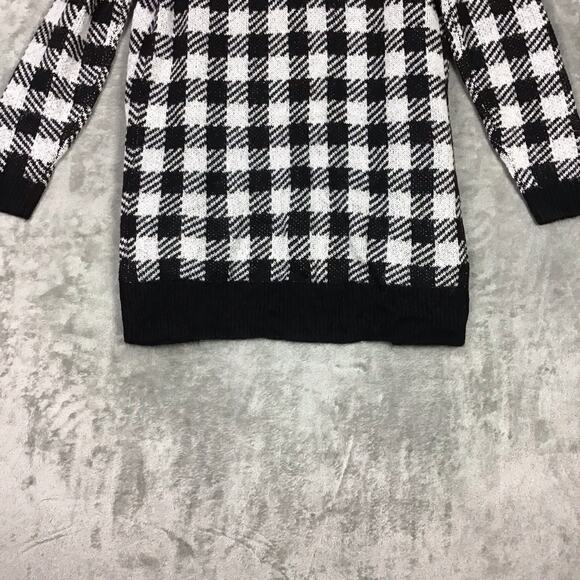 BP Women’s Cardigan L Black White Buffalo Check Plaid Open Front Sweater NWT - Picture 9 of 9